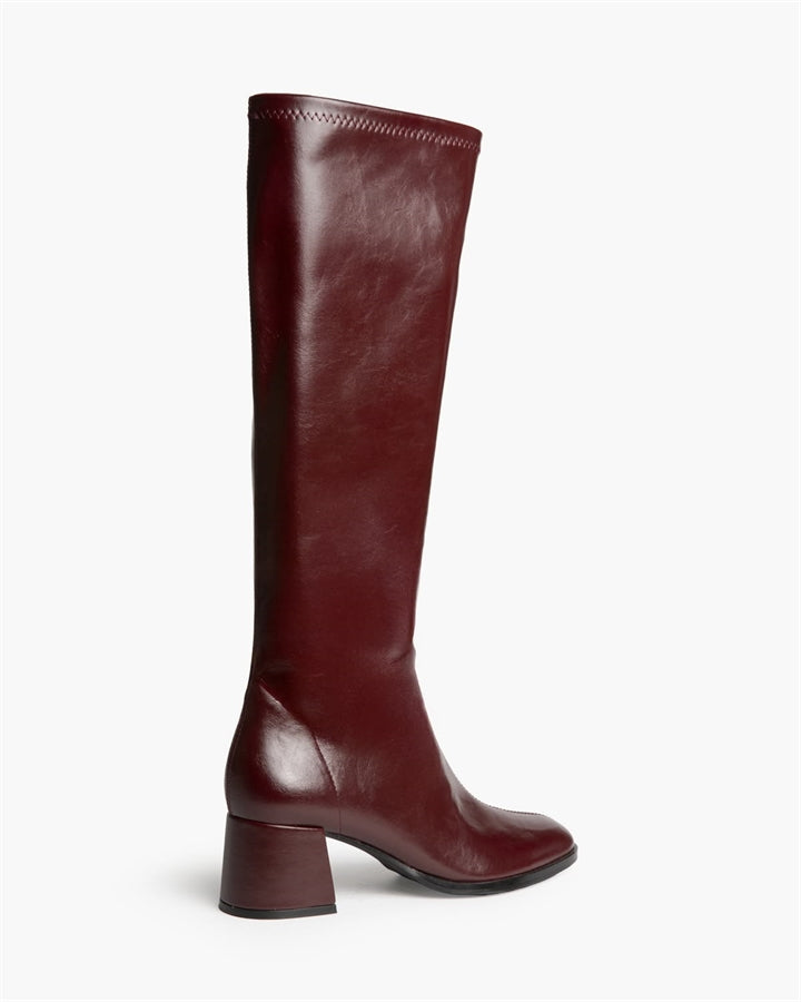 Burgundy High Boots – Eco Leather