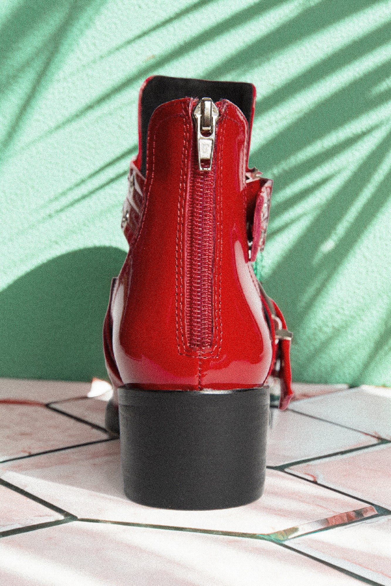Hot Red patent leather boots