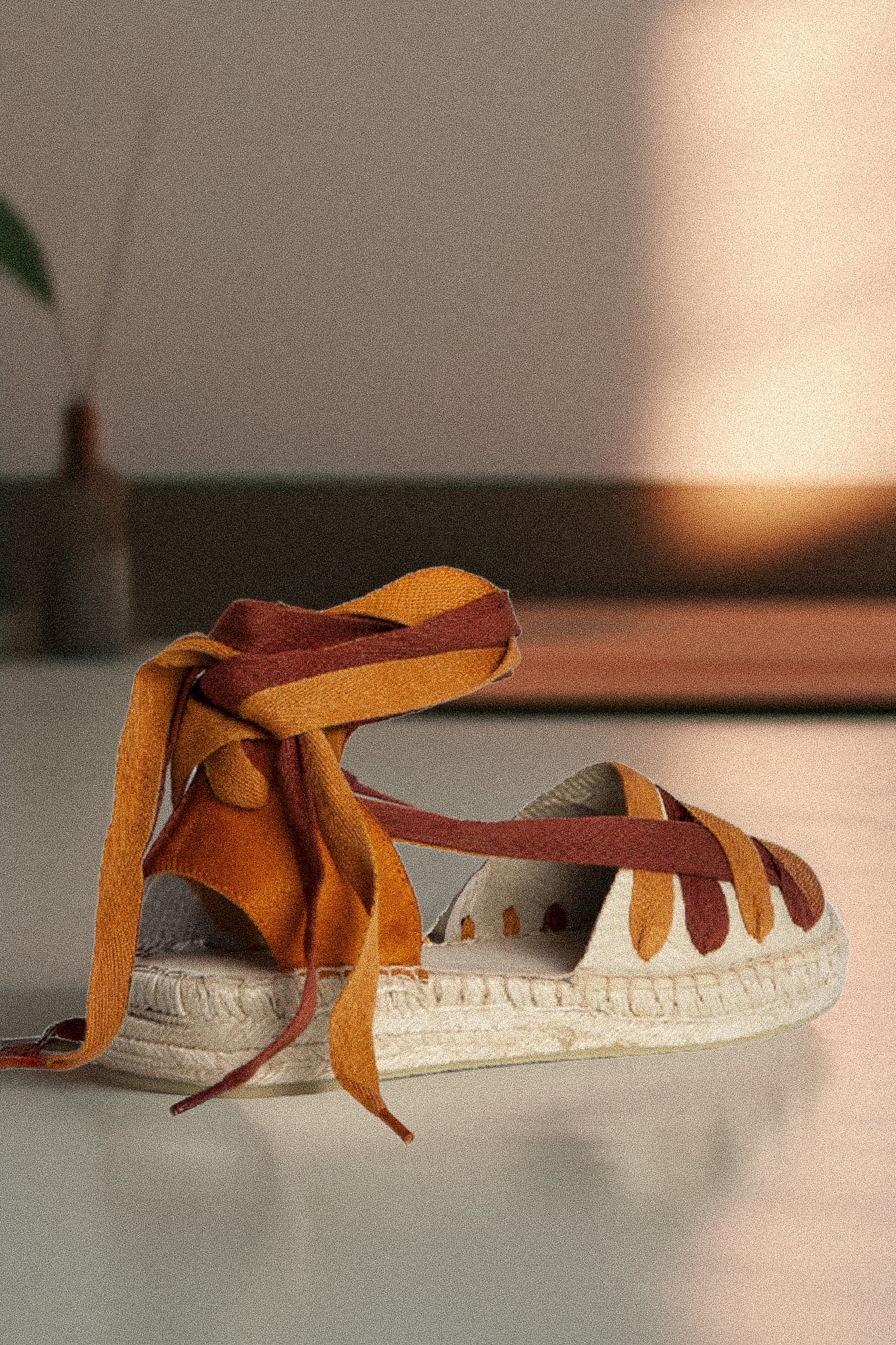 Еспадрили с лента за глезена Caramel