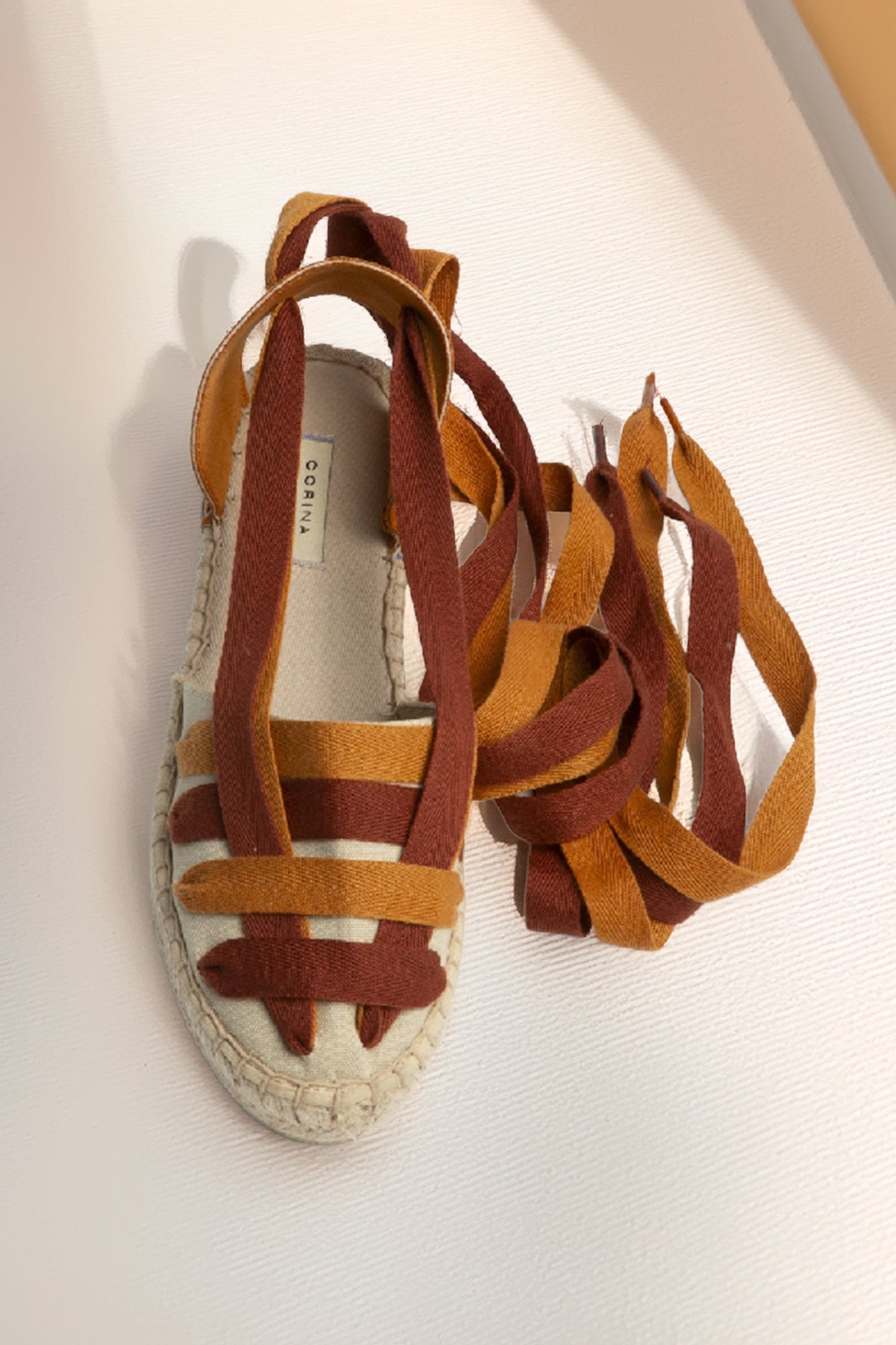 Espadrile cu baretă pe gleznă Caramel