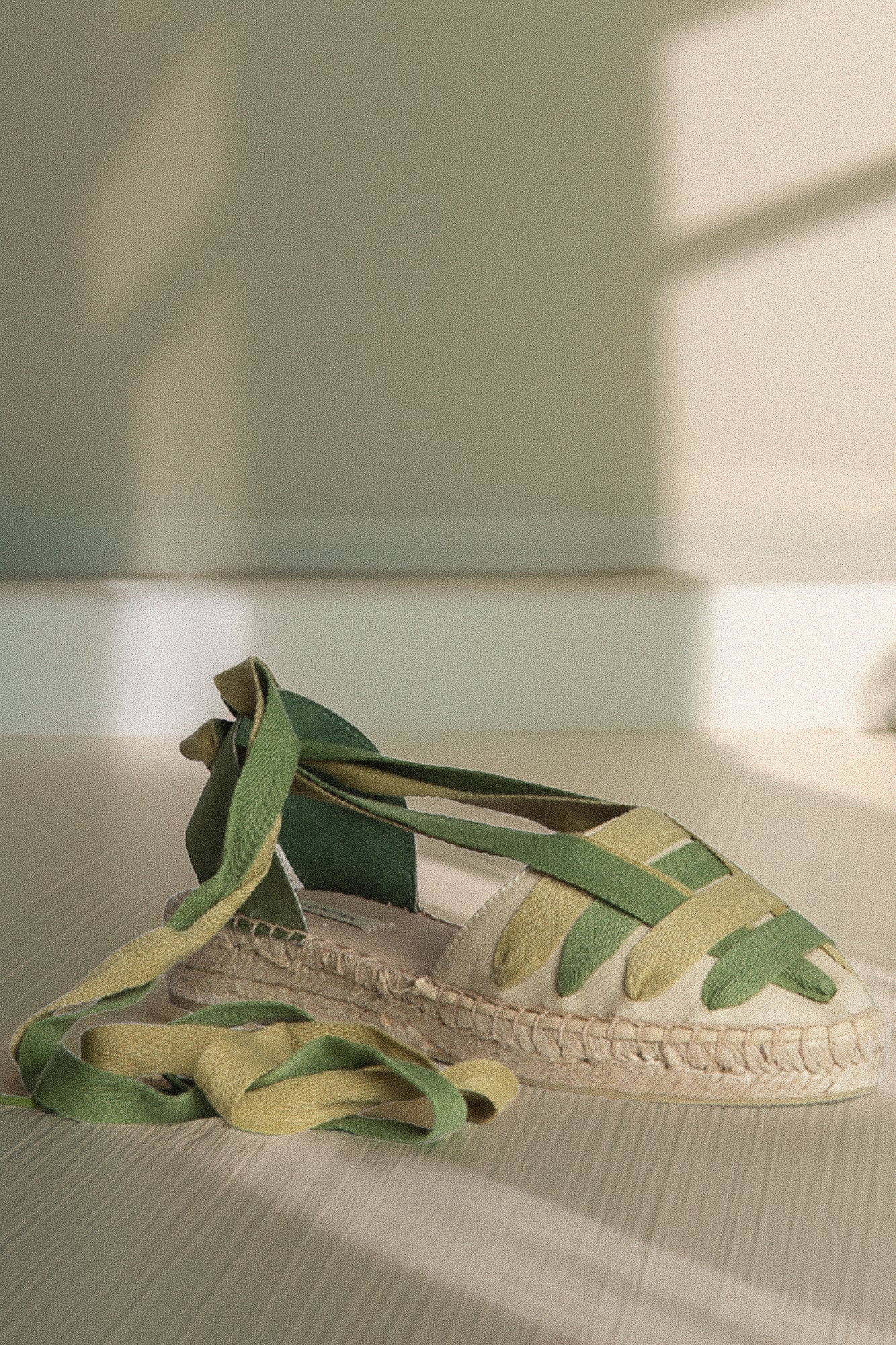 Espadrile cu baretă pe gleznă, verde salvie
