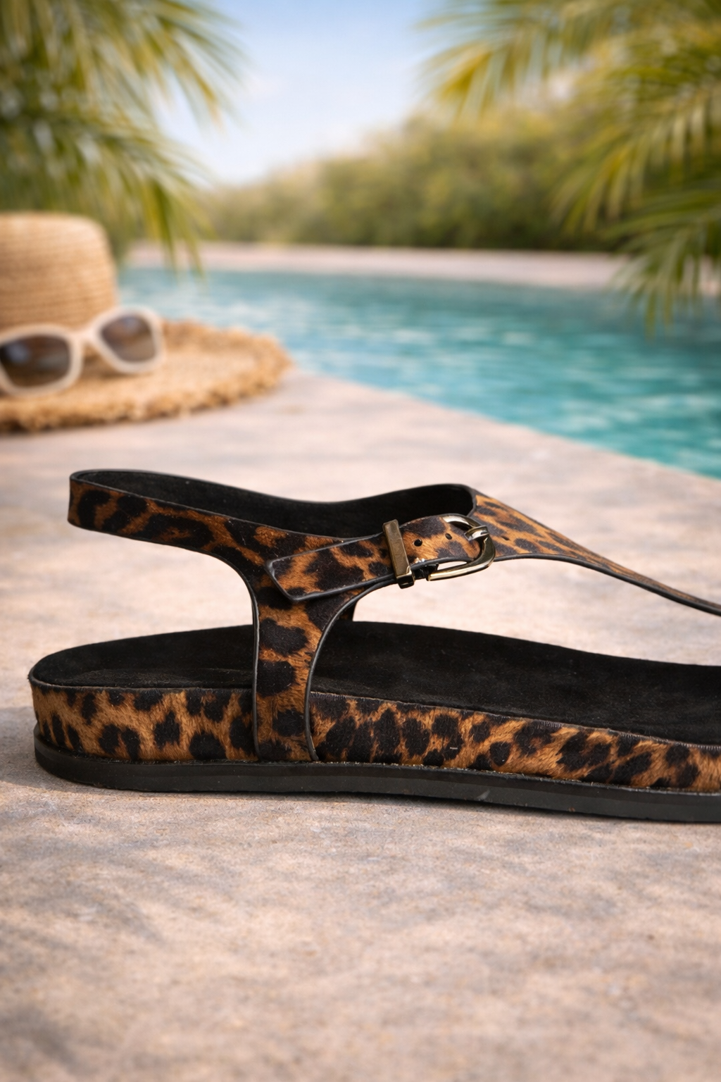 T-bar сандали Leopard