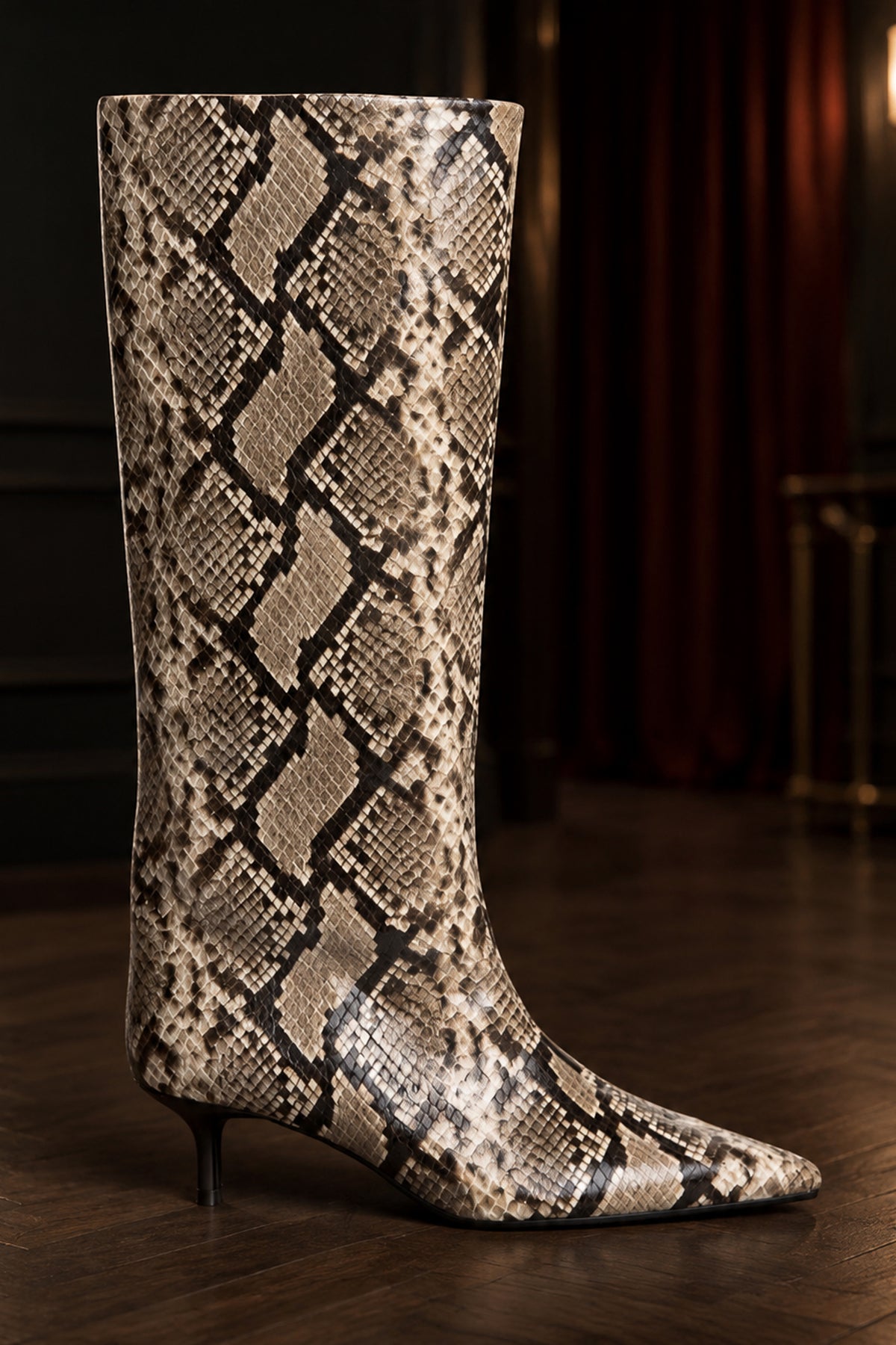 Snake Print High Boots – Eco Leather