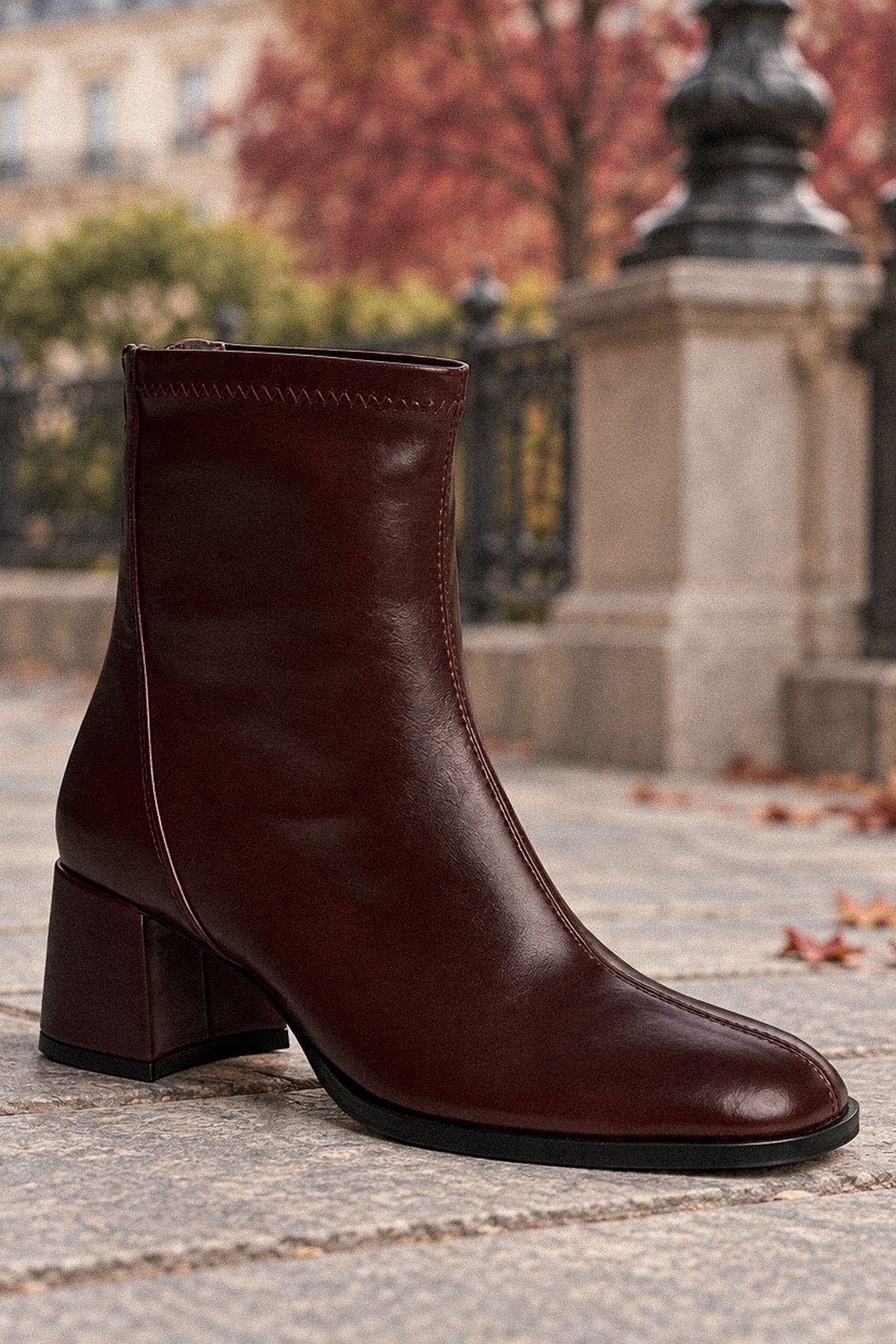 Burgundy Boots – Eco Leather
