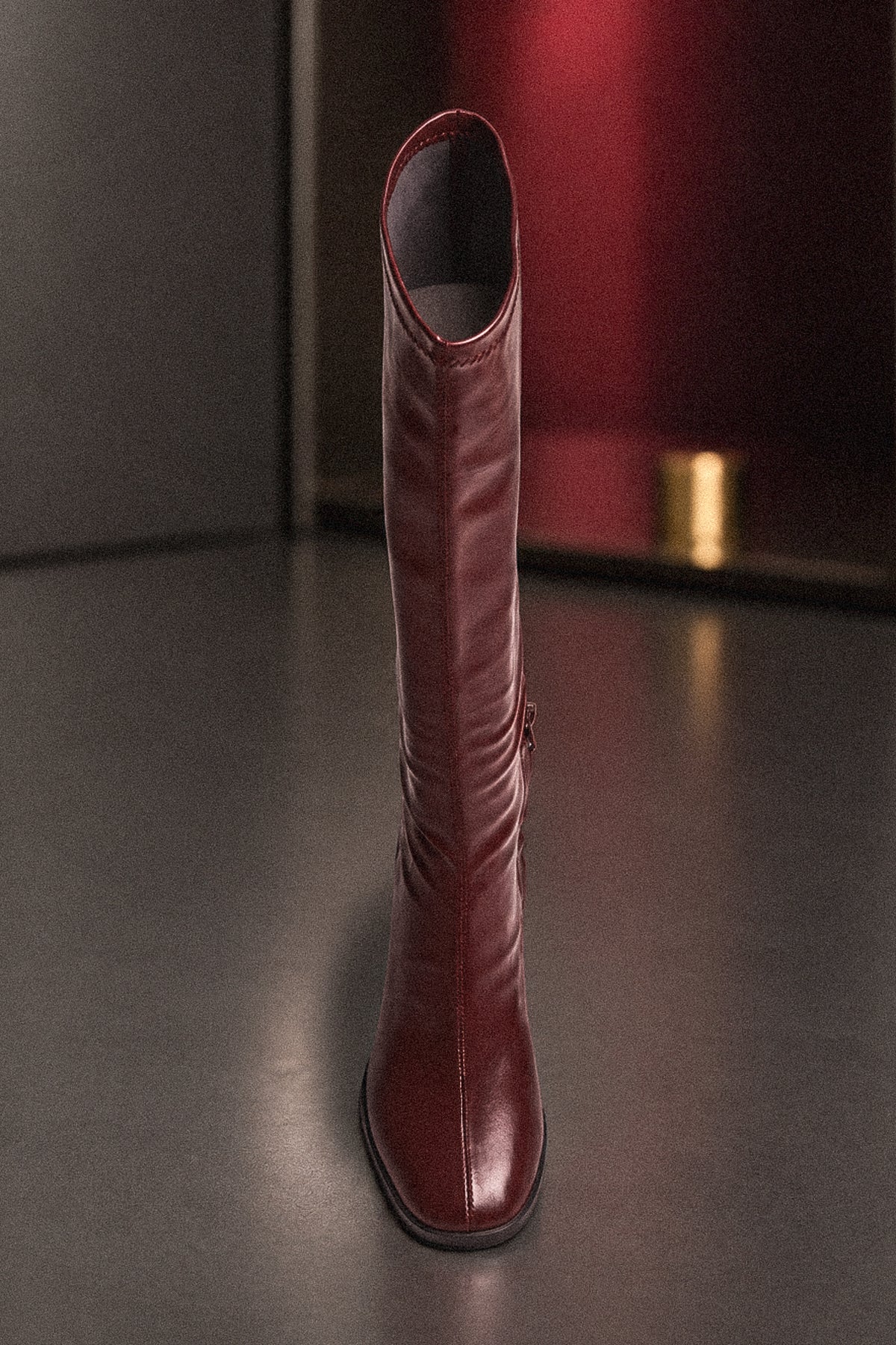 Burgundy High Boots – Eco Leather