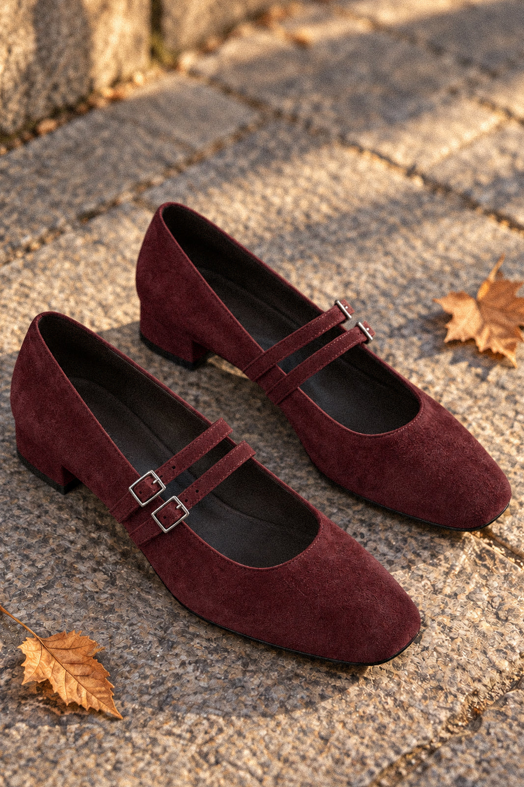 Обувки с нисък ток Burgundy