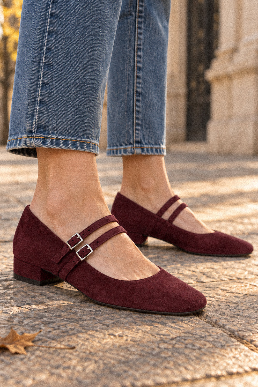 Обувки с нисък ток Burgundy