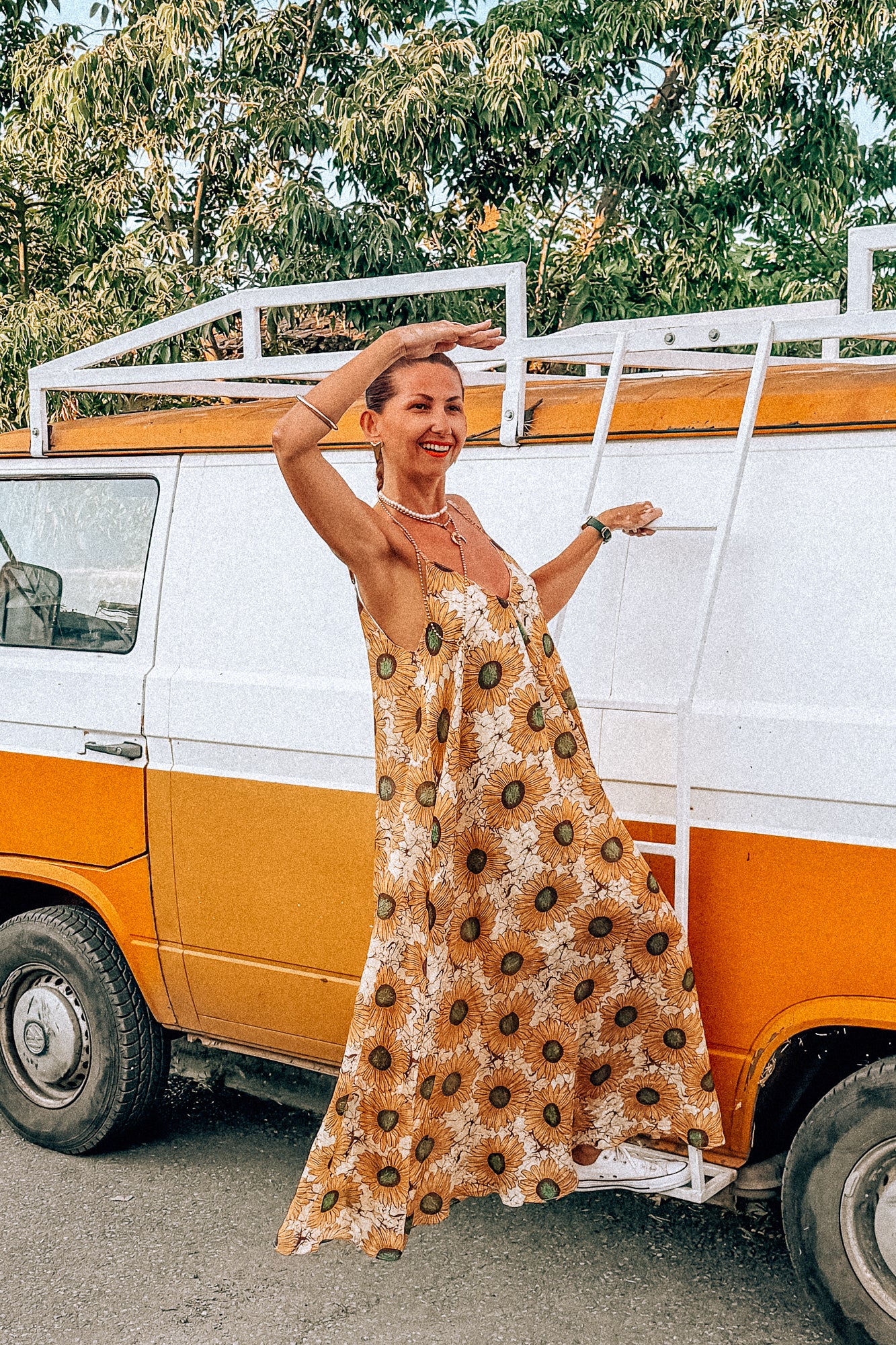 Ethereal sunflower dress + free scrunchie