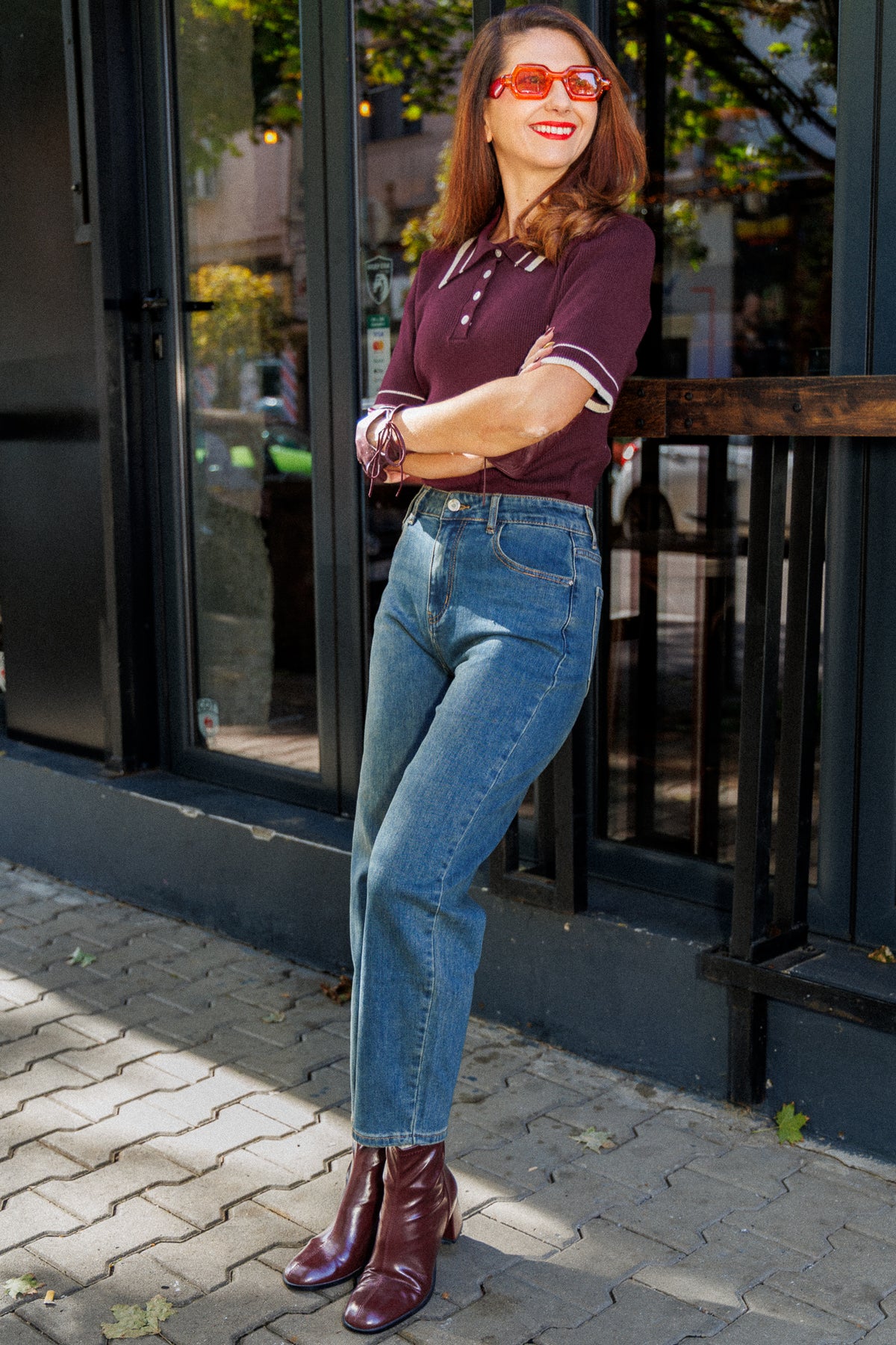 MOM FIT jeans in classic blue