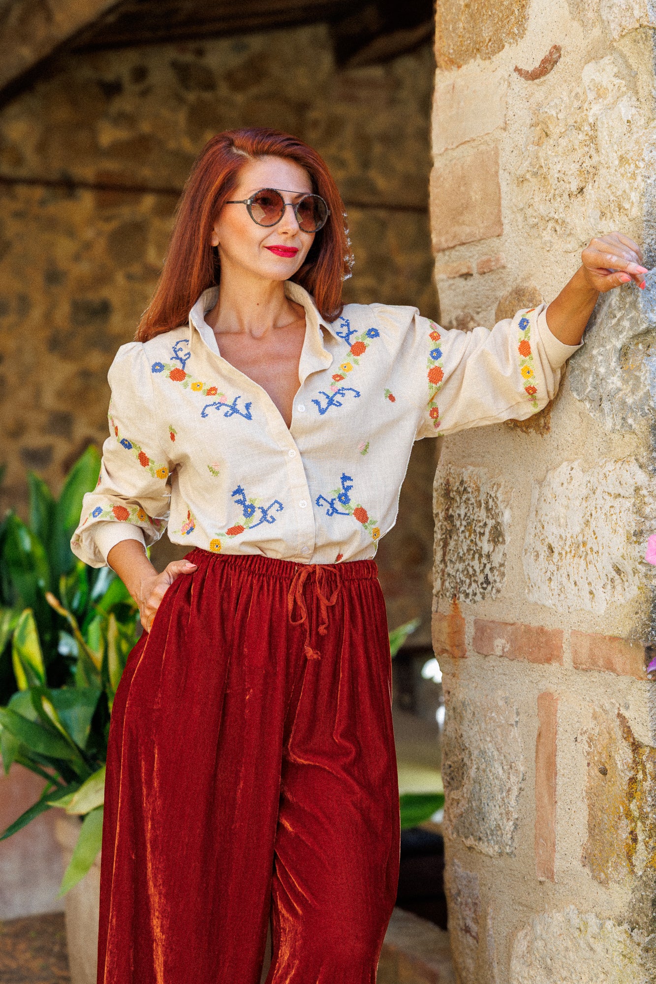 Costum pantalon din catifea!