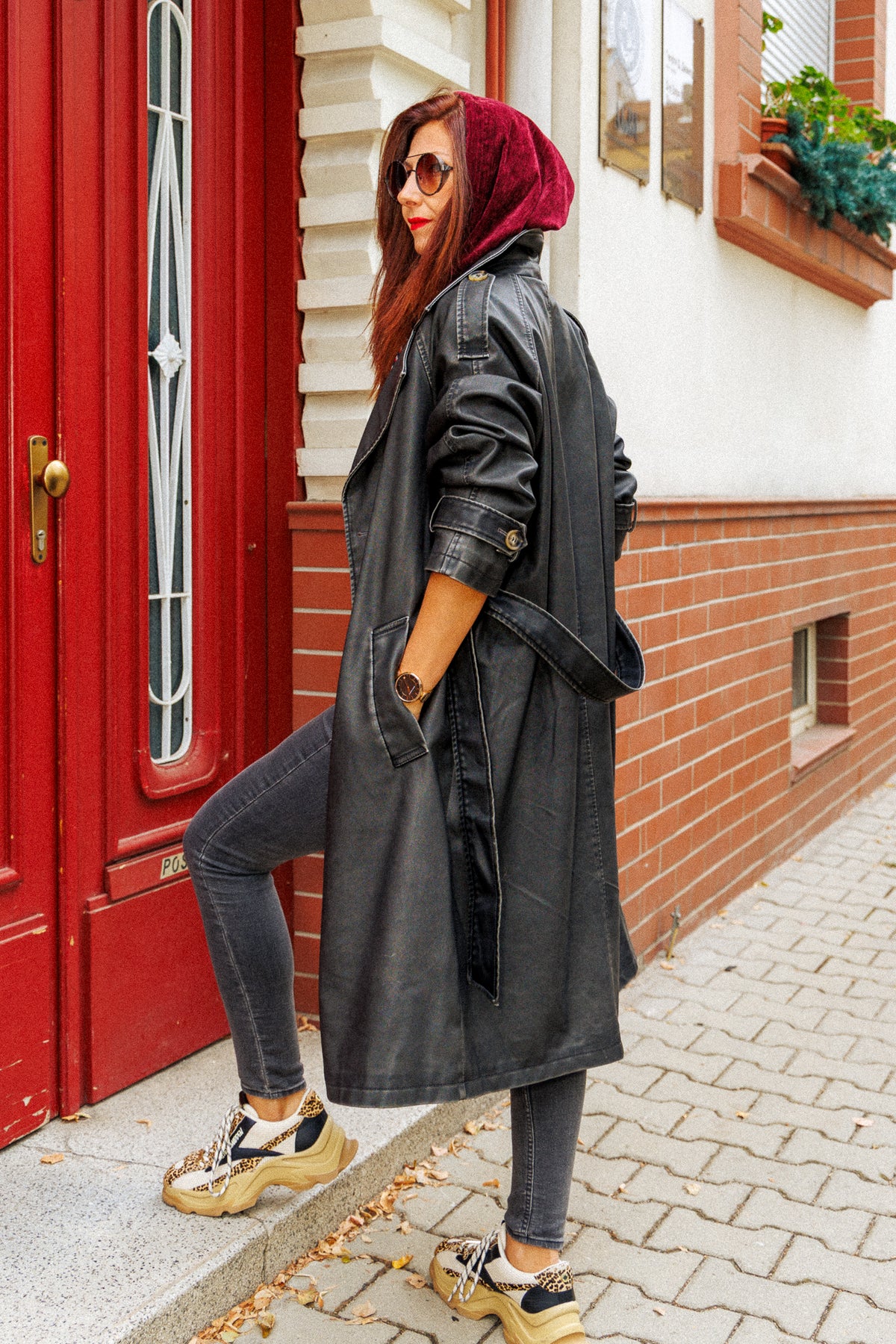 Premium Leather Trench Coat