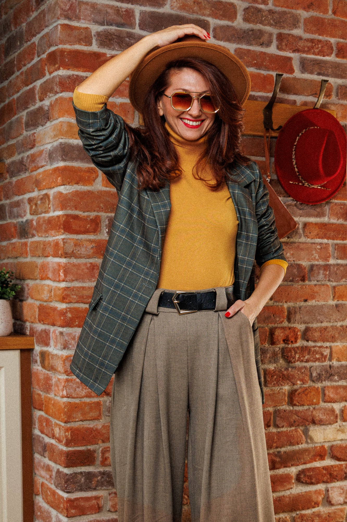 Sacoul într-un superb carouri verde!