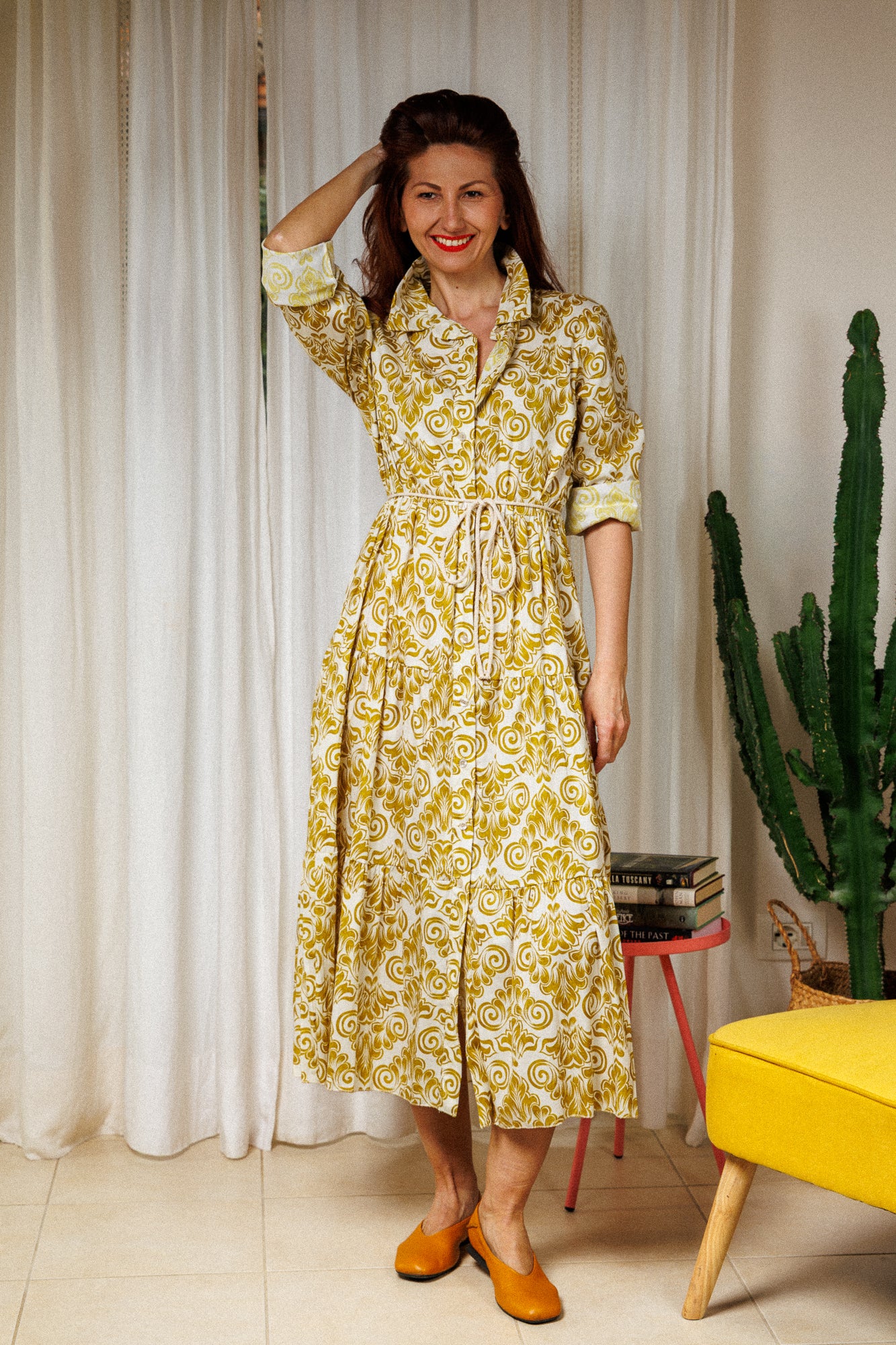 ежеднвена рокля подходяща за всеки ден. памук, дълга, свободна, удобна.