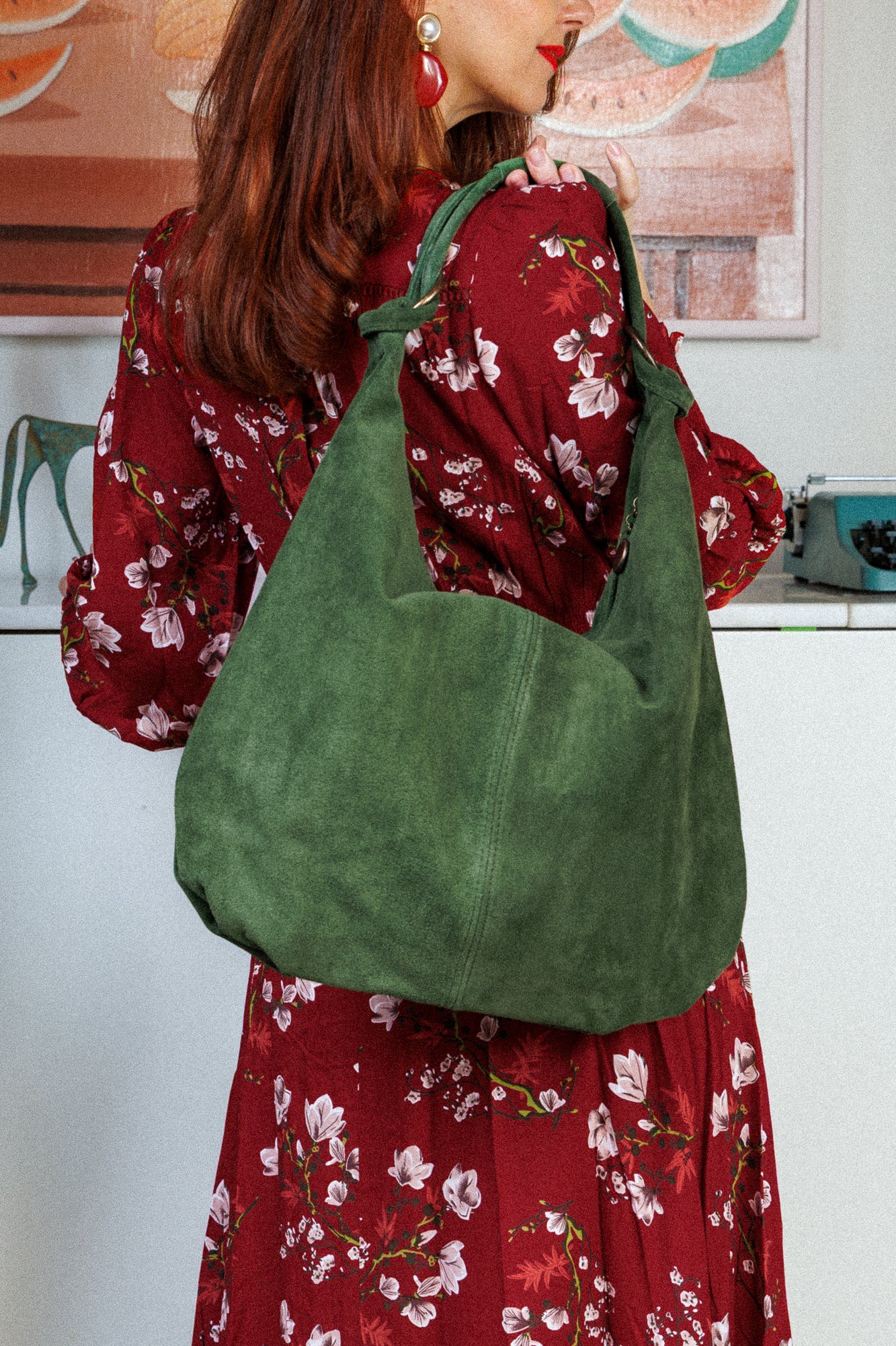 Premium Suede Bag In Green!