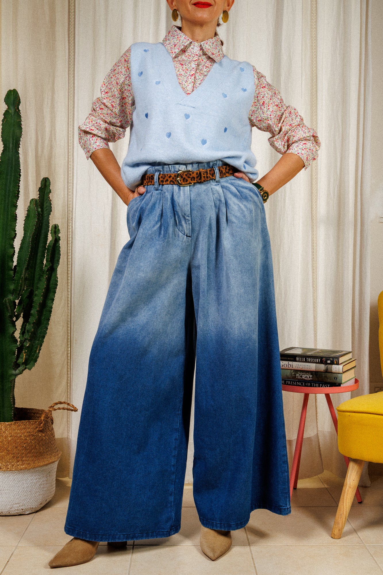 дънки с широки крачоли, пола-панталон, dеnim, дънки с яка кройка.