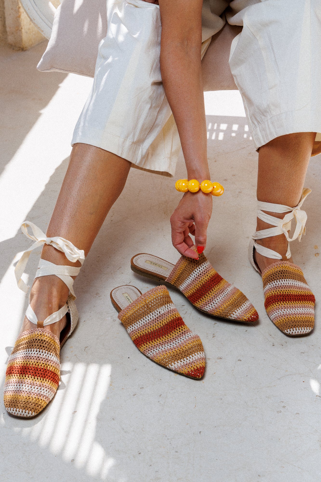 Плетени чехли Rainbow