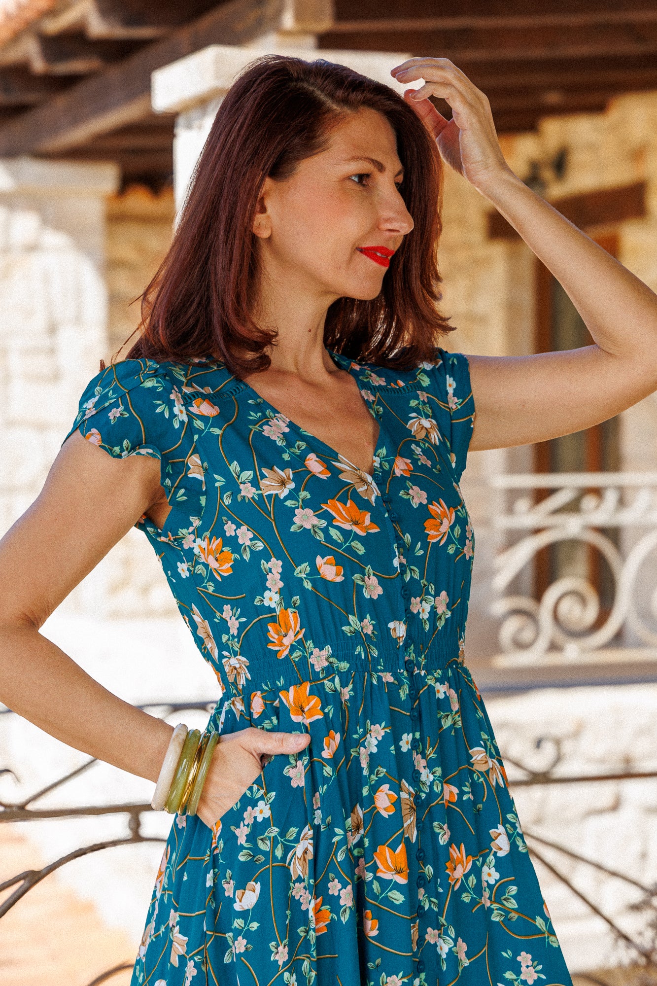 Ocean Flowers Bohemian Dress