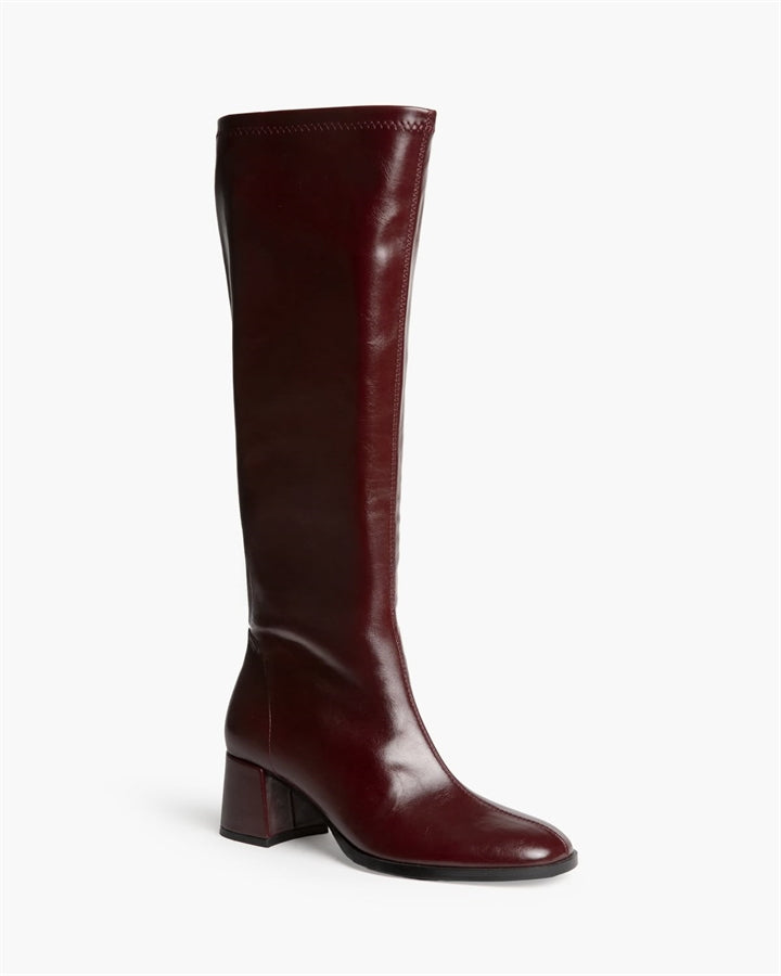 Burgundy High Boots – Eco Leather