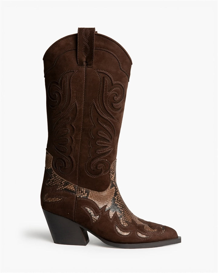 Кафяви Каубойски Ботуши Western Style – Snake Print