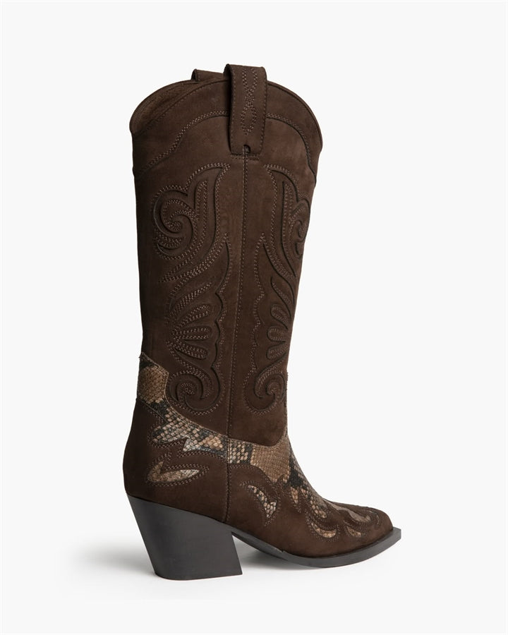 Кафяви Каубойски Ботуши Western Style – Snake Print