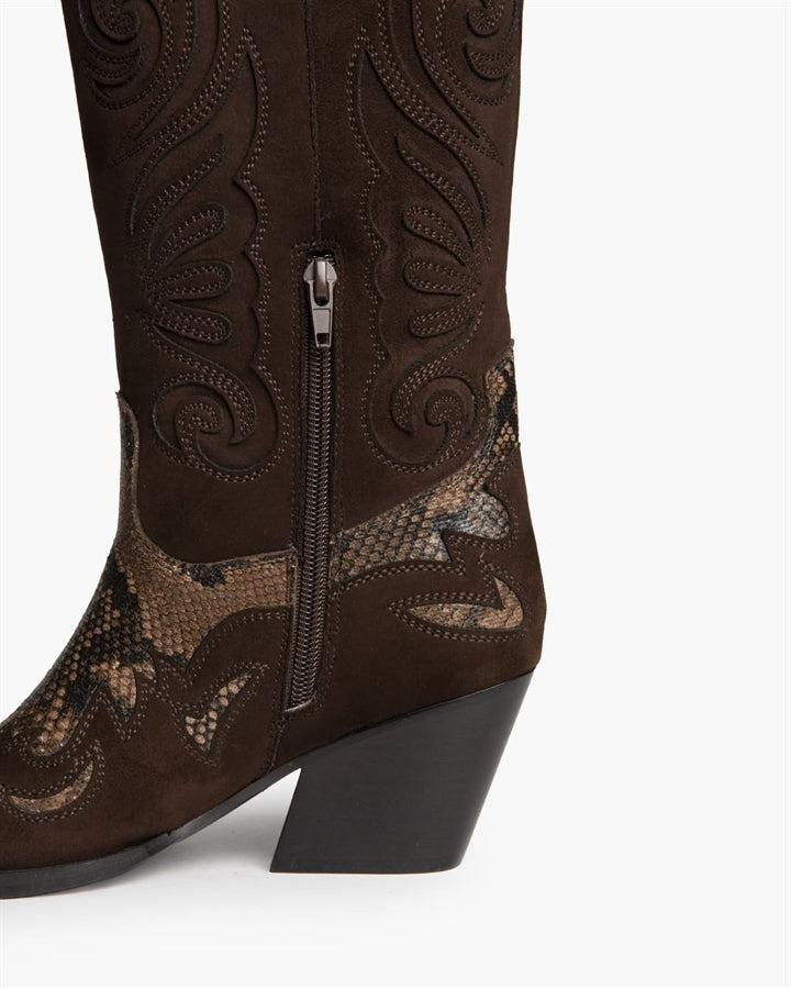 Кафяви Каубойски Ботуши Western Style – Snake Print