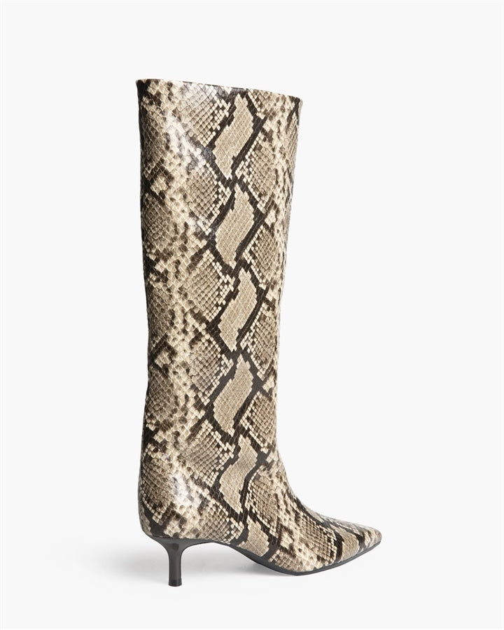 Snake Print High Boots – Eco Leather