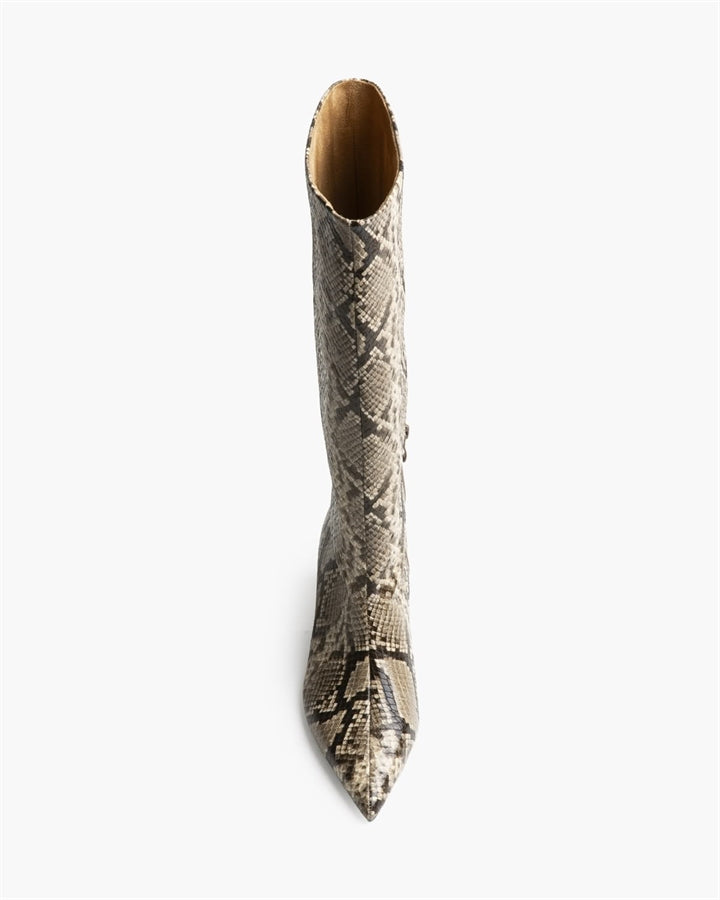 Snake Print High Boots – Eco Leather