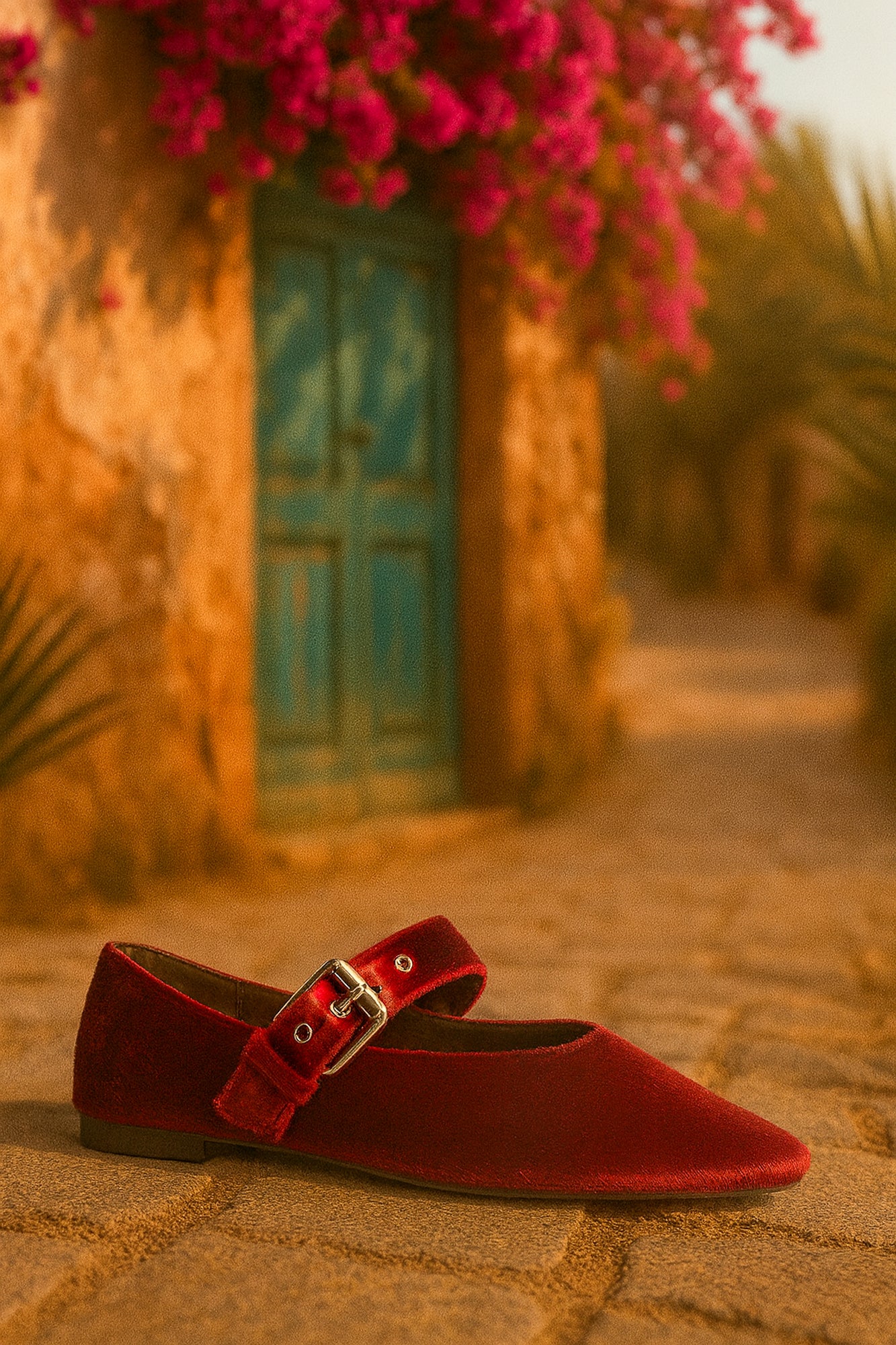 Ballerinas with hair Bordeaux