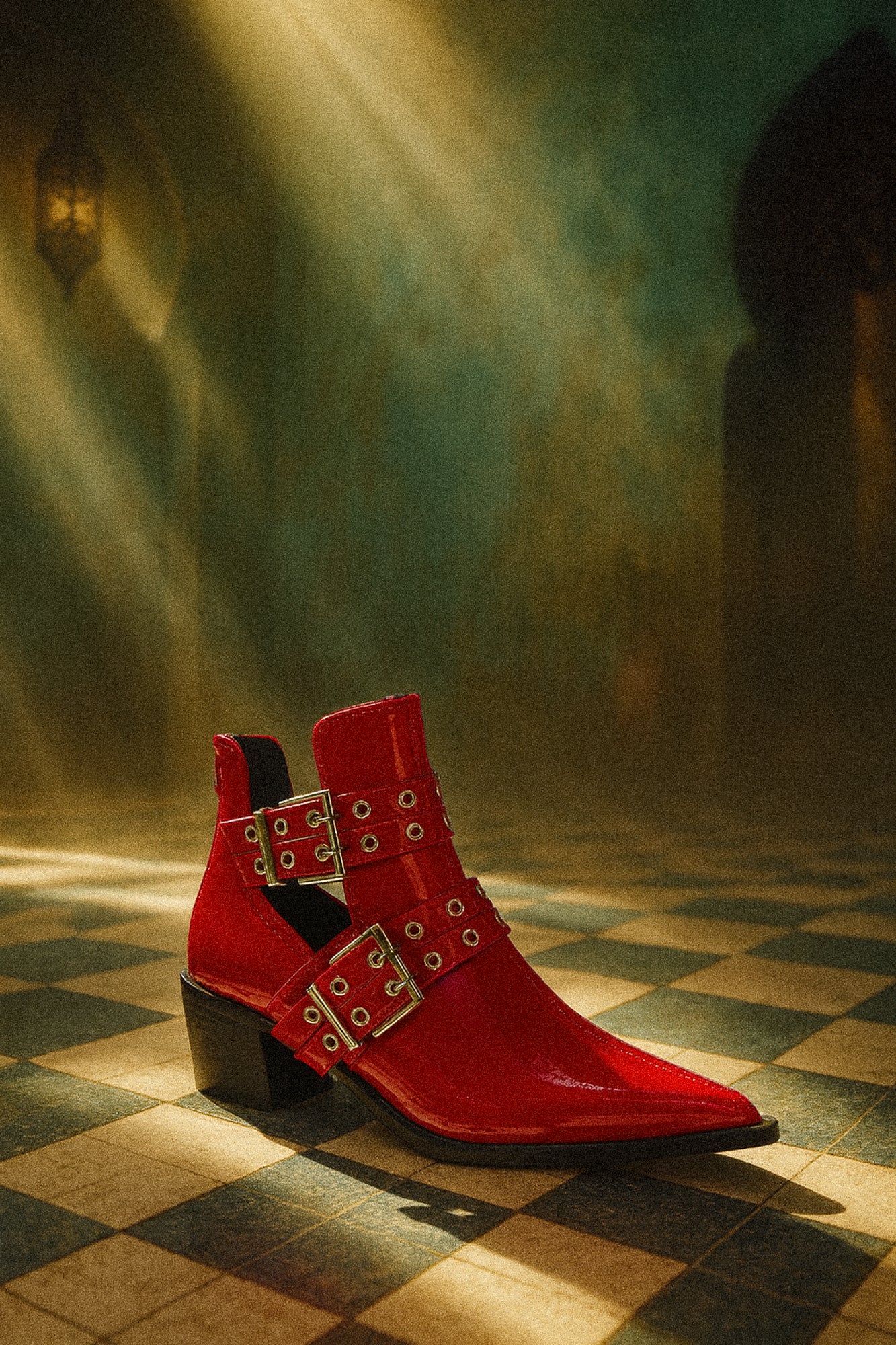 Hot Red patent leather boots