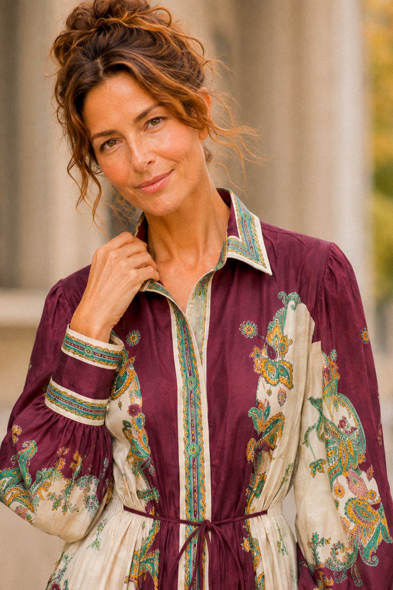 Рокля Paisley Bordeaux