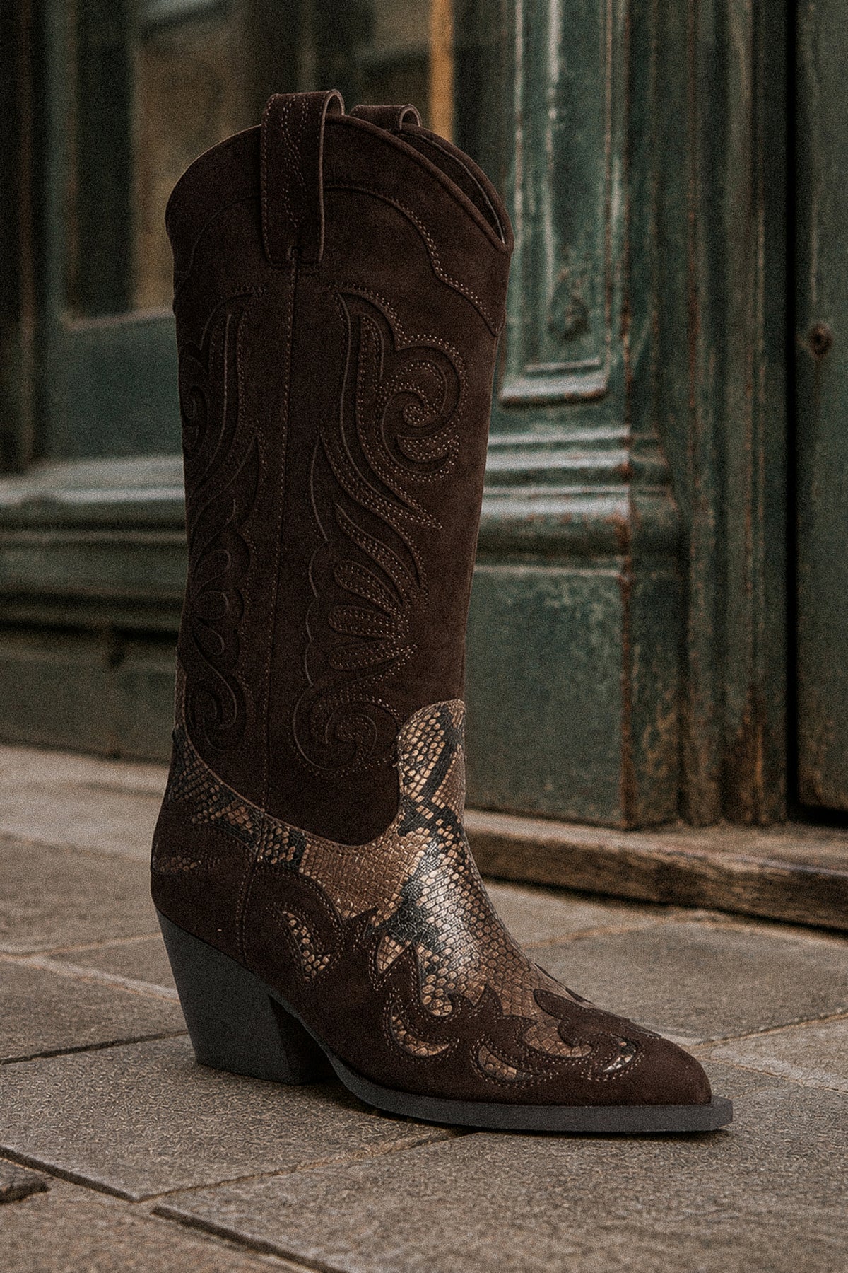 Кафяви Каубойски Ботуши Western Style – Snake Print