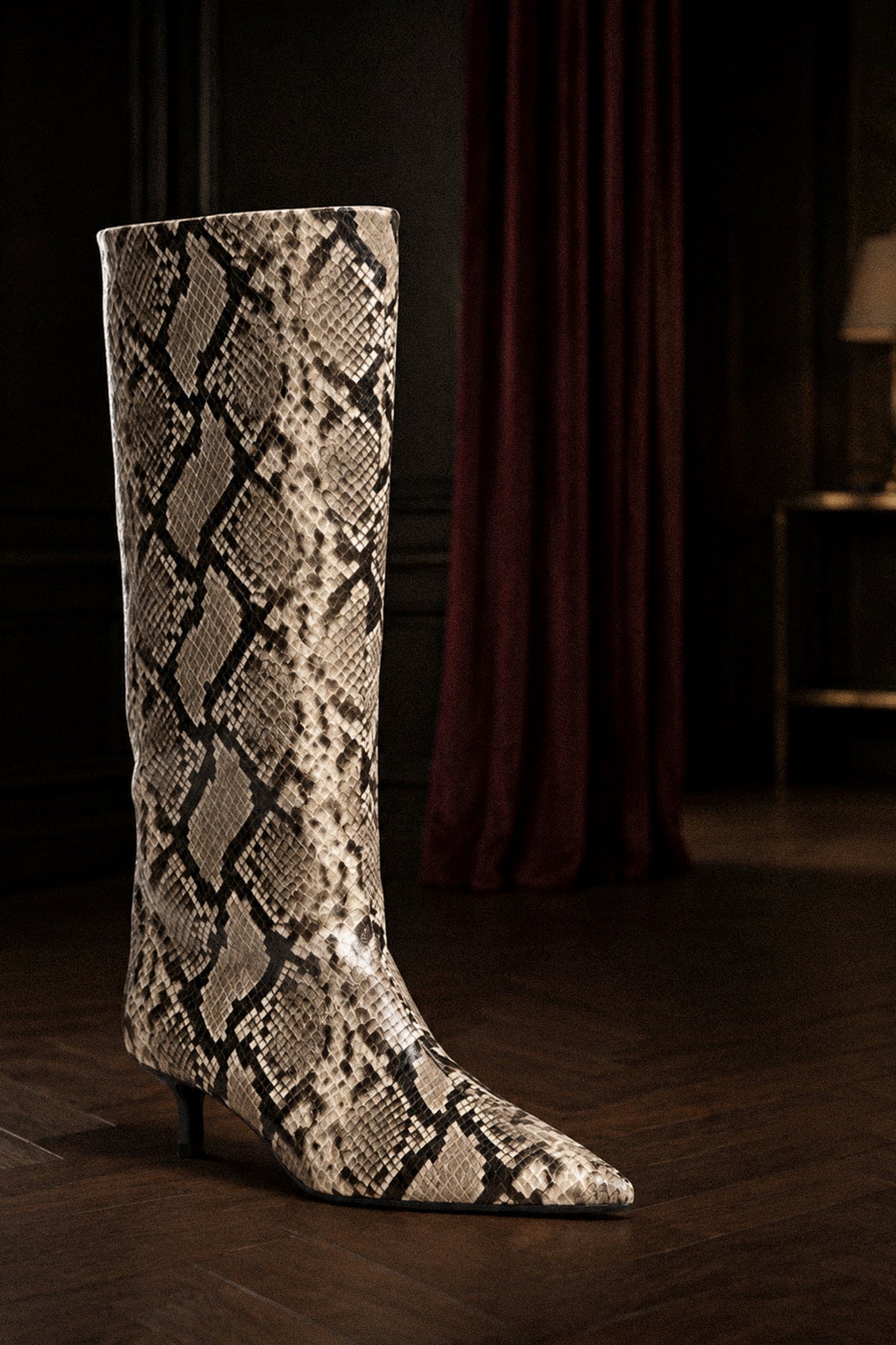 Snake Print High Boots – Eco Leather