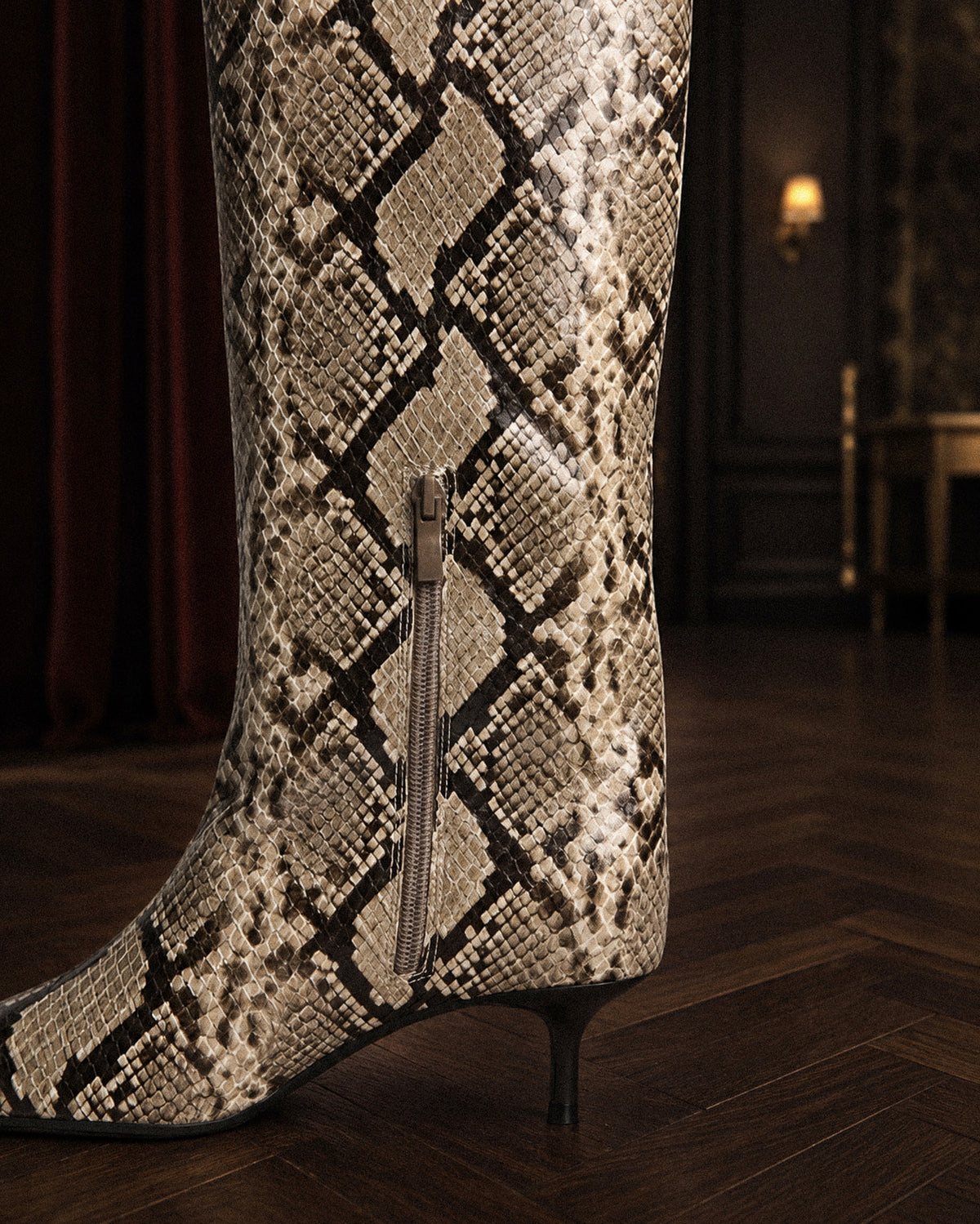 Snake Print High Boots – Eco Leather