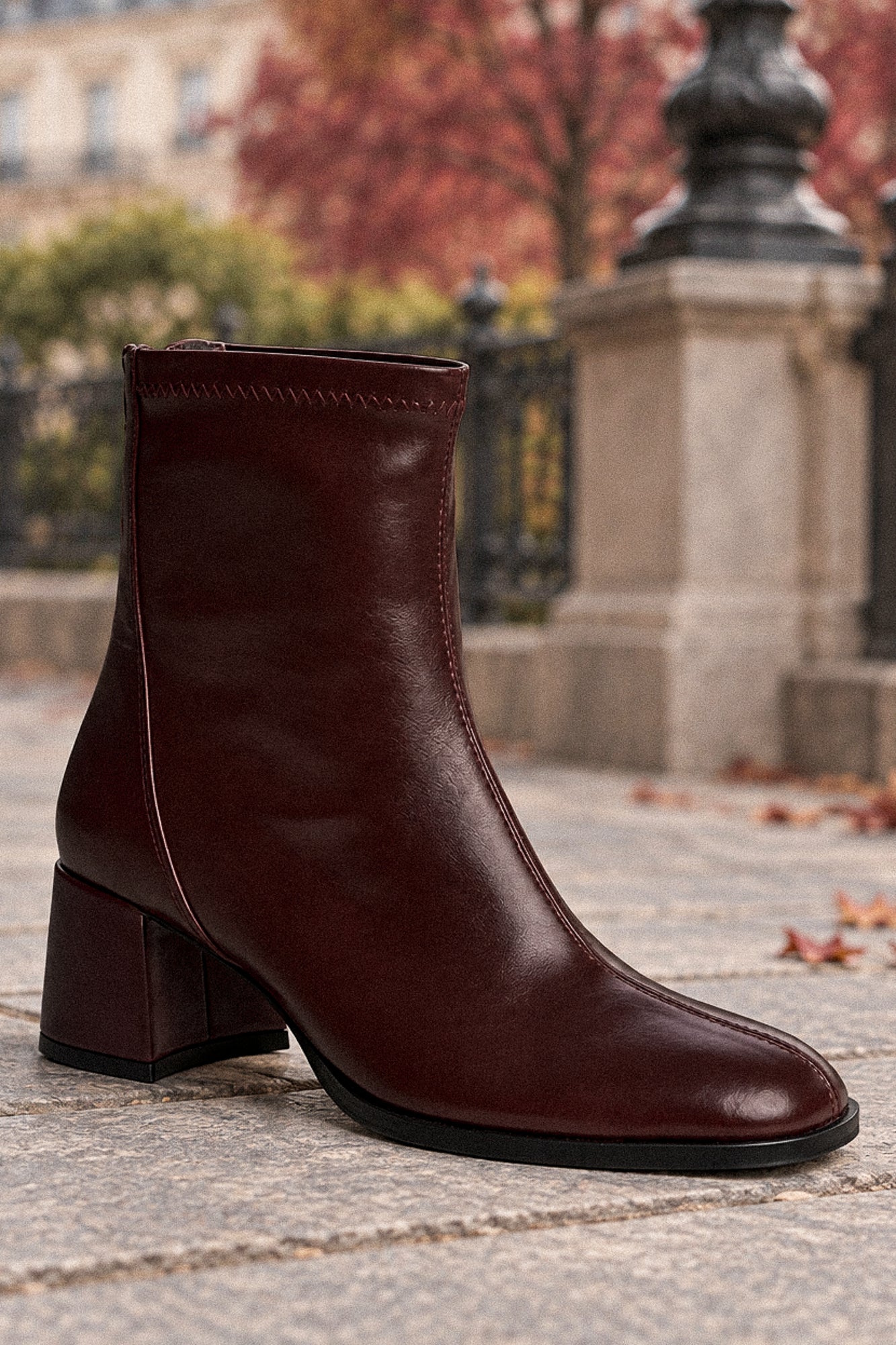 Burgundy Boots – Eco Leather