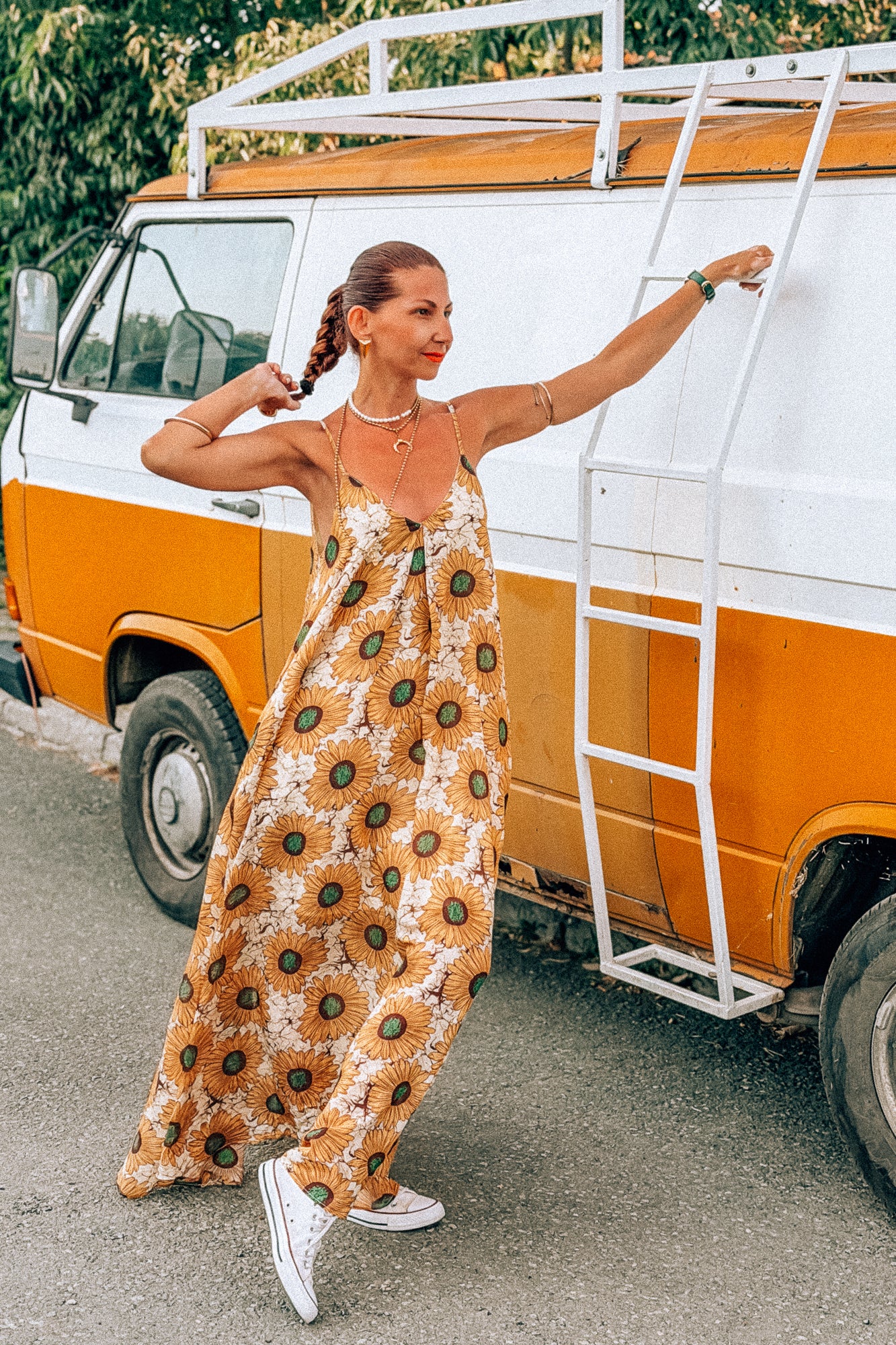 Ethereal sunflower dress + free scrunchie