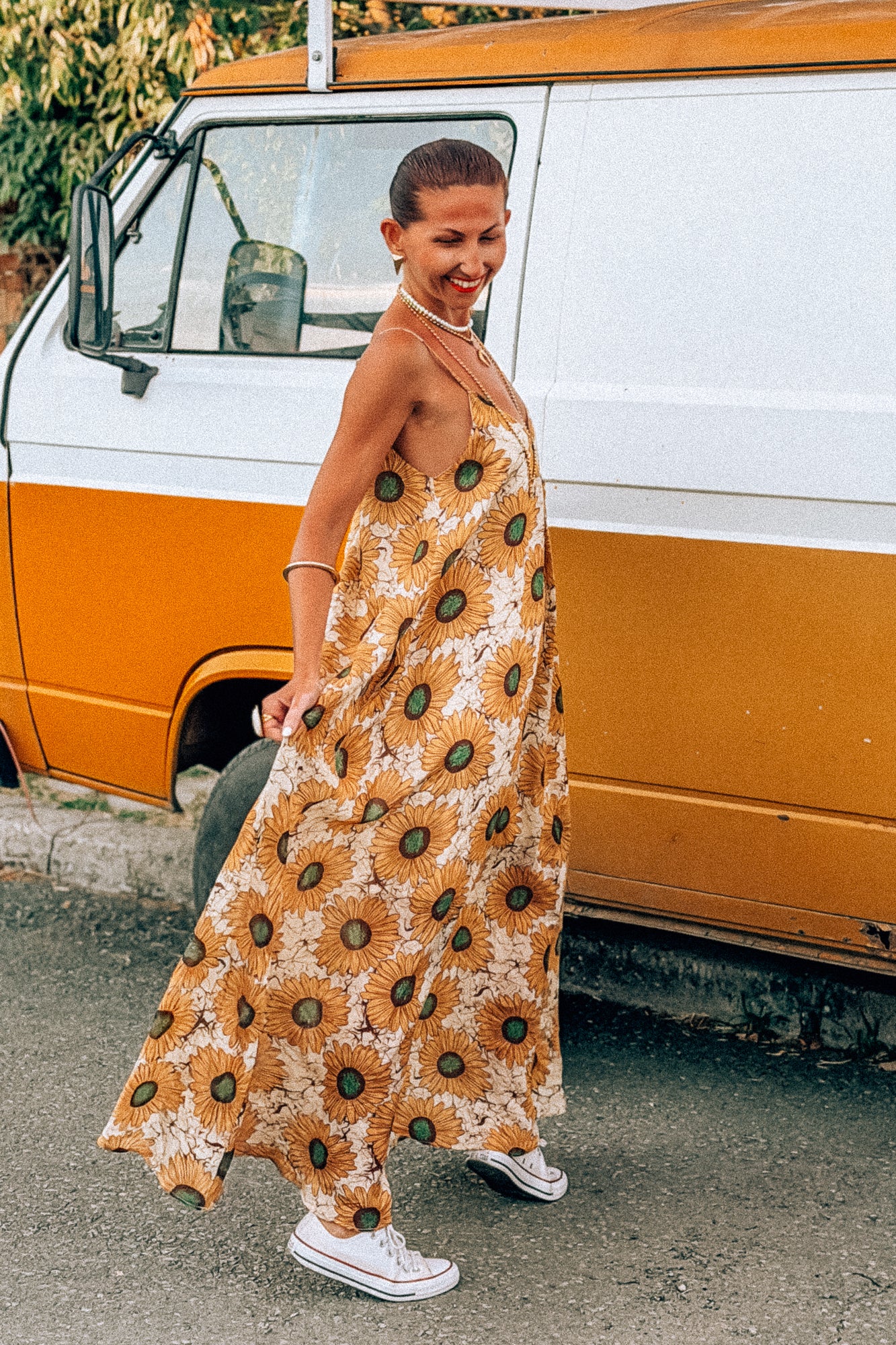 Ethereal sunflower dress + free scrunchie