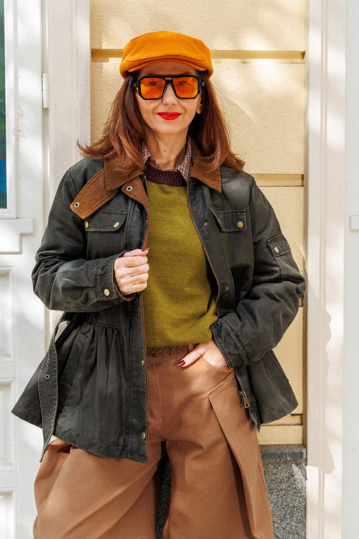 Structured jacket with a vintage effect and velvet accents