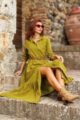 The long denim dress!