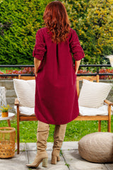 Rochie de catifea de vin