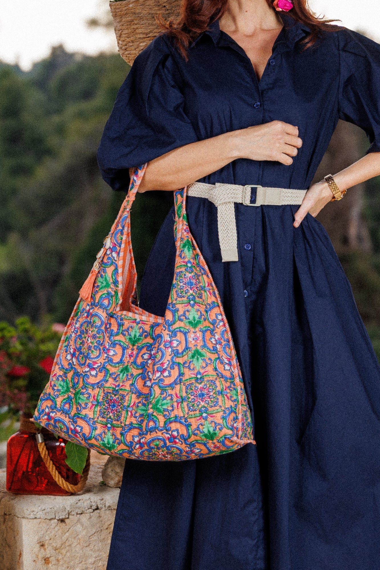 Текстилна чанта с бохо елементи!