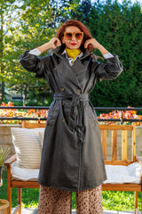 Premium Leather Trench Coat