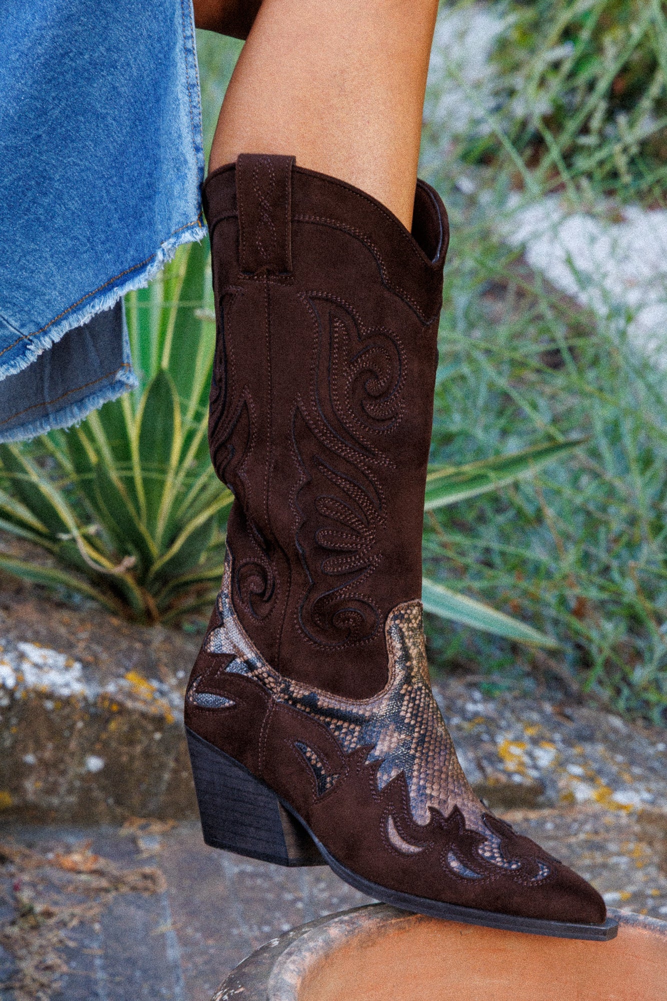 Кафяви Каубойски Ботуши Western Style – Snake Print