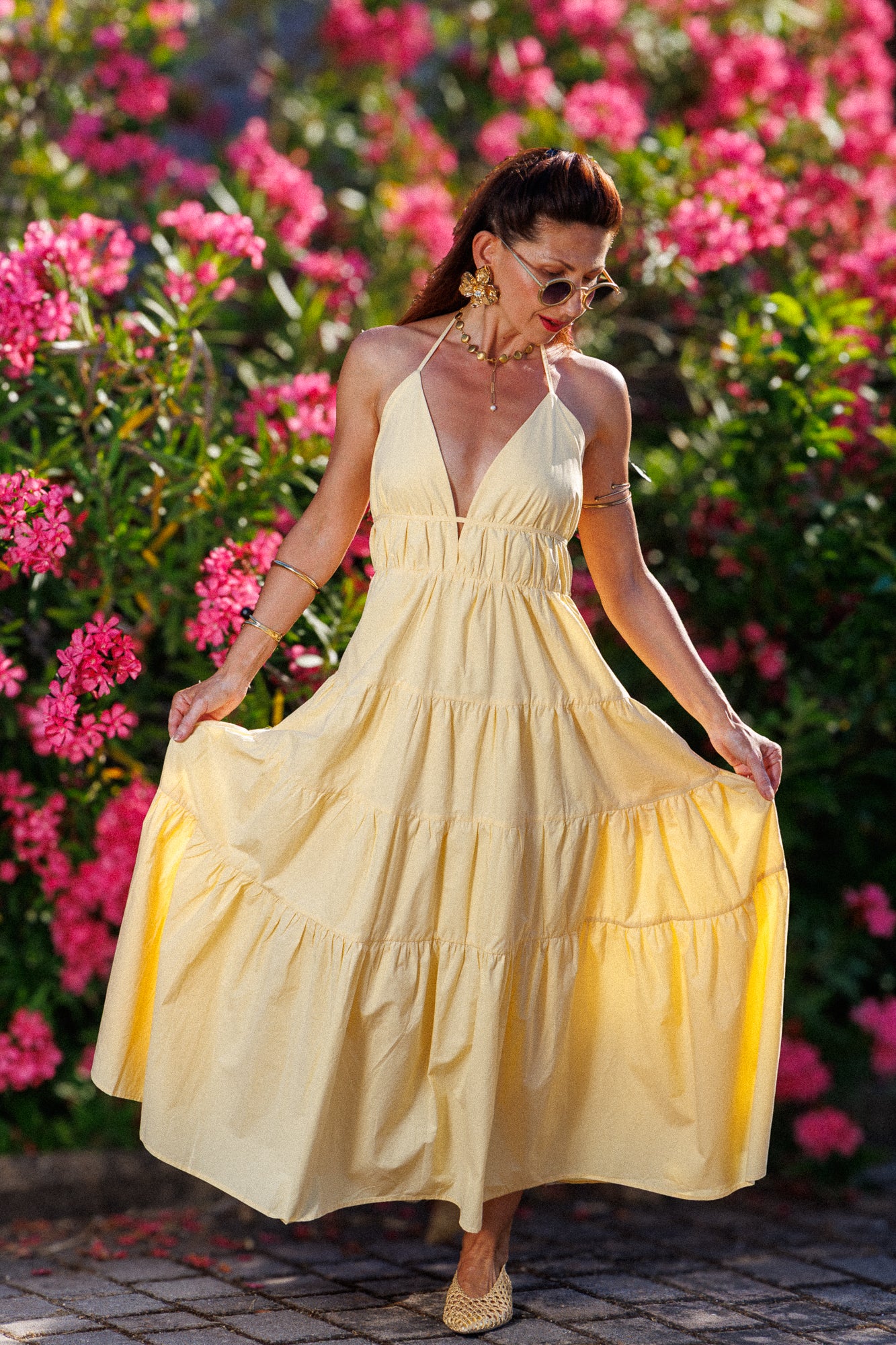 Лятна рокля с отворен гръб — Butter Yellow