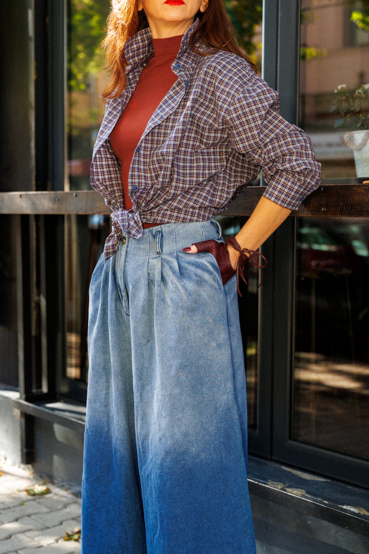 The cruel denim skirt-pants!
