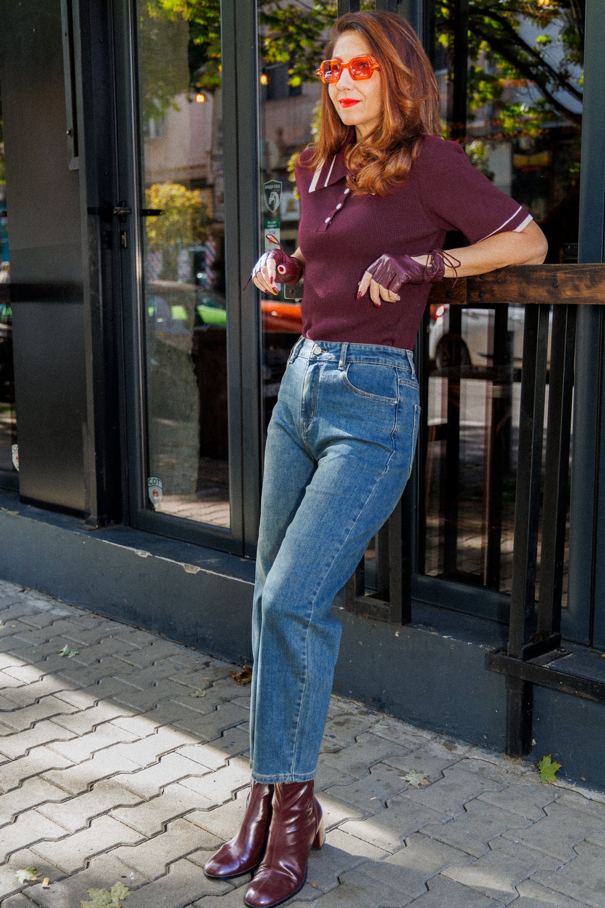 MOM FIT jeans in classic blue