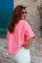 Pink Denim jacket-shirt