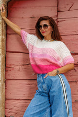 Short-sleeved sweater in wonderful colors!