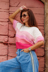 Short-sleeved sweater in wonderful colors!