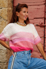Short-sleeved sweater in wonderful colors!