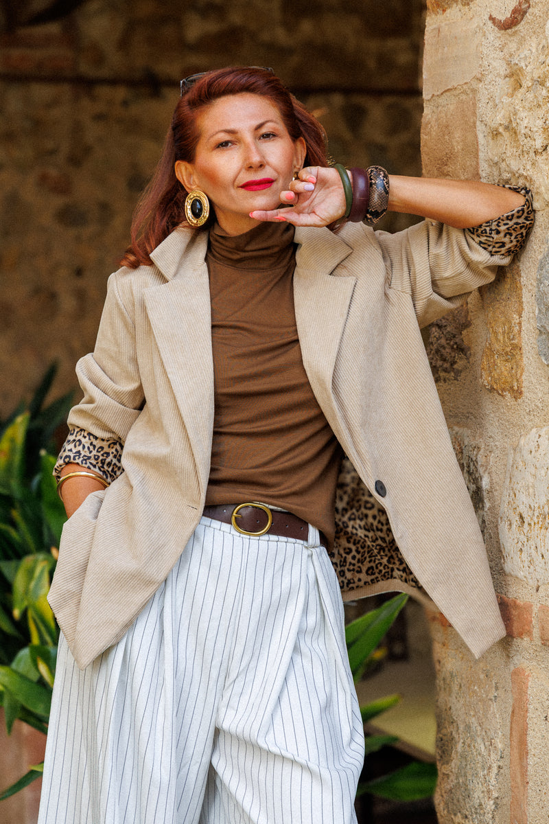 Leopard denim blazer!